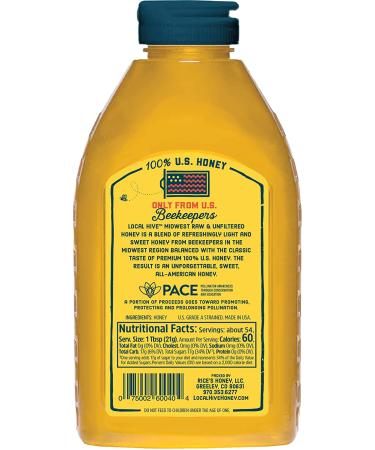 Local Hive Raw Honey 40oz - Pure & Unfiltered from Midwest Beekeepers - Buy Online on SooperMarket.com