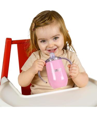 10 Oz Stainless Steel Kids Sippy Cup Tumbler - Double Wall, Vacuum Insulated, BPA Free - No Leak, No Spill - Silver - Buy Online on SooperMarket.com