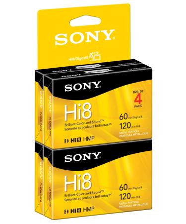 Sony Hi8 Camcorder 8mm Cassettes 120 Minute (4-Pack) (Discontinued by Manufacturer)