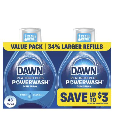 Dawn Powerwash Fresh Dish Spray Liquid Dish Soap 2 Refills 43 Fl Oz