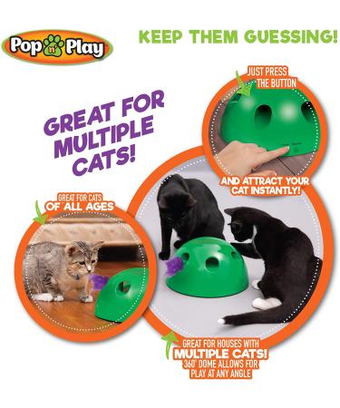 Pop N Play Interactive Motion Cat Toy | Electronic Smart Feather & Mouse Teaser | Cat Mouse Squeak Sound | Auto Shut Off | Best Cat Toy Ever! - Buy Online on SooperMarket.com