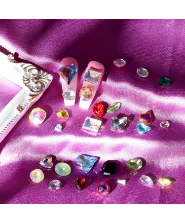 50pcs Colorful Pointed Bottom Nail Rhinestones - Multi Shapes for Nails & Crafts - Buy Online on SooperMarket.com