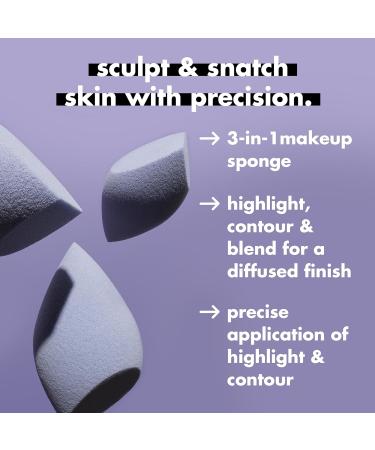 e.l.f. Precision Sculpting Sponge 3-in-1 Sponge For Contouring and Blending To A Smooth Finish Ideal For Cream and Powder Formulas Vegan and Cruelty-Free - Buy Online on SooperMarket.com