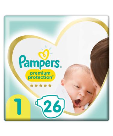 Pampers Baby Diapers Size 1 (2-5kg) Premium Protection 26 Pieces Carry Pack Pampers Softest Comfort And Protection Size 1 (26 Pieces)
