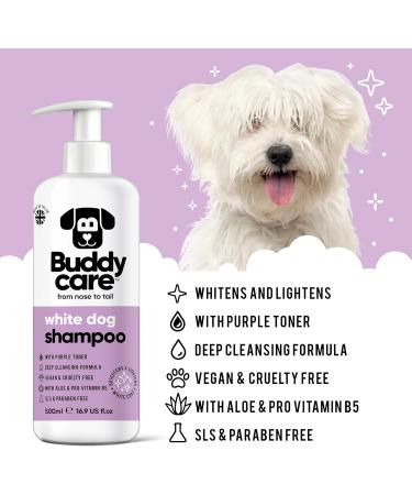 BuddyCare White Dog Shampoo - Brightening & Deep Cleaning Aloe Vera Formula (500ml) | Fresh Fragrance & Pro-vitamin B5 - Buy Online on SooperMarket.com