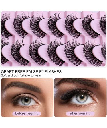 Russian False Eyelashes - Natural D Curly Strip Lashes for Parties, Weddings, Birthdays - 14 Pairs - Buy Online on SooperMarket.com