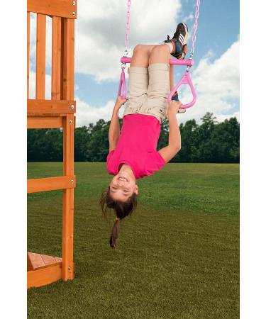 Ultimate Trapeze Bar with Rings - 6 Colors | Easy to Install | 250lb Capacity | DIY Swingset Accessory - Yellow - Buy Online on SooperMarket.com