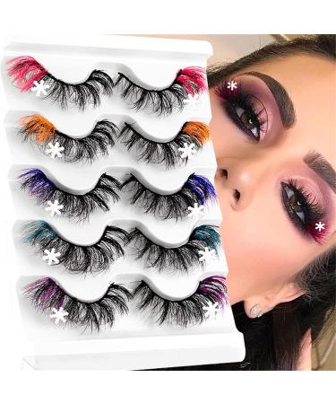 Eyelashes 25 Mm Bulk Snowflake False Eyelashes 8D Curly Natural Thick Color High Imitation Mink Eyelashes Lashes Short A One Size - Buy Online on SooperMarket.com