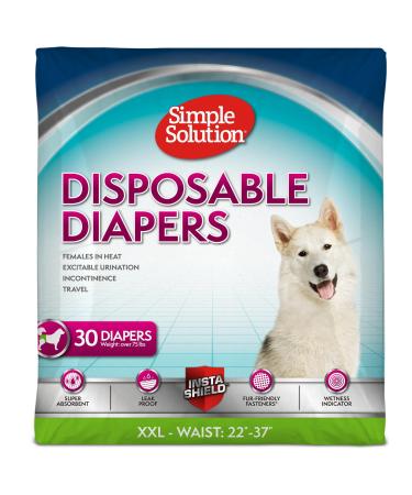 Simple Solution True Fit one-way dog diapers for bitches-super absorbent with wetness-XXL (waist 55.9 94 cm)-30 pieces XXL 30 pieces