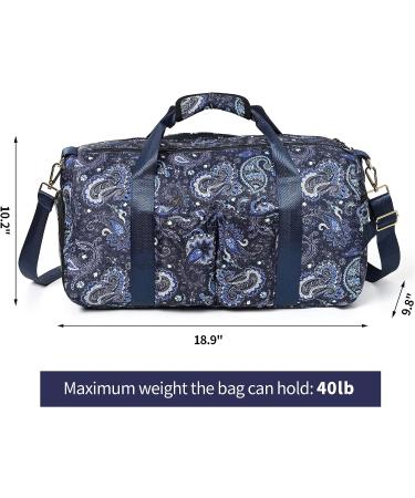 Boulder Bee Premium Pickleball Bag for Women | Blue Cashew Flower Design | Hand/Shoulder Gym Bag with Water Bottle Holder | Racquet/Paddle Holder Duffel Bag - Buy Online on SooperMarket.com