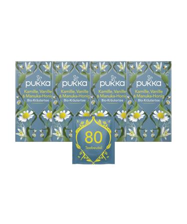 Pukka |Organic herbal tea "Chamomile Vanilla & Manuka honey" |Chamomile vanilla honey and fennel |For moments of calm |4 pack |80 tea bags