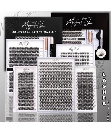 DIY Lash Extension Kit - 320PCS Cluster Lashes with Lash Bond and Seal, Applicator, Remover - C/D Curl Individual Eyelash Extension Kit - 10-16mm - 30D+40D-0.07D-KIT - Buy Online on SooperMarket.com