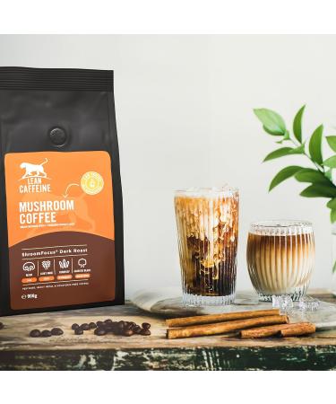 Lean Caffeine Mushroom Coffee Ground 412g | Mushroom Extract Powder Blend | Mycotoxin Free Lions Mane Reishi Cordyceps Agaricus Blazei | Bulletproof Coffee - Pack of 1 - Buy Online on SooperMarket.com
