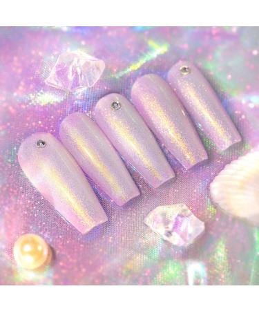 Shell Glitter Metallic Green Pearl Gel Nail Polish | Ocean Mermaid Effect | UV/LED Cured Clear Pastel Nail Gel 7.5ml - DZ09 - Buy Online on SooperMarket.com