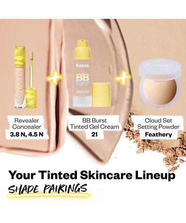 Kosas BB Burst Tinted Face Gel Cream - Hydrating Lightweight Coverage for Glowing Skin - Supports Healthy Collagen - Light Medium Neutral 21 - 1 Oz/30 ML - International Shipping Available - Buy Online on SooperMarket.com