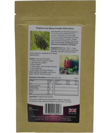 Organic Acai Berry Powder - Pure and Nutrient-Rich Superfood - Buy Online on SooperMarket.com