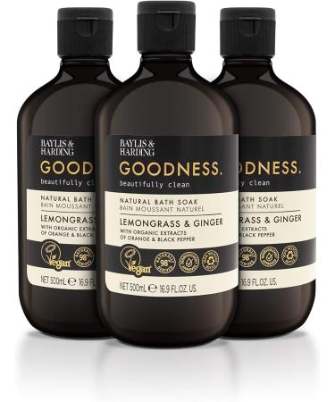 Baylis & Harding Goodness Lemongrass & Ginger Toiletries Bundle - 3 x 500 ml Hand Wash & Bath Soak (6 bottles) - Vegan Friendly - Buy Online on SooperMarket.com
