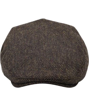 STARANCE Men's Wool Blend Newsboy Ivy Hat Tweed Flat Cap Herringbone Coffee 7 1/4 - Buy Online on SooperMarket.com