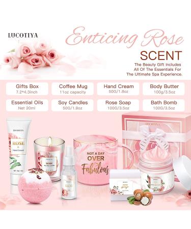 Birthday Gifts for Women Best Relaxing Spa Gifts Baskets Box for Her Wife Mom Best Friend Mother Grandma Bday Bath and Body Kit Sets Self Care Present Beauty Products Package Rose Scent - Buy Online on SooperMarket.com
