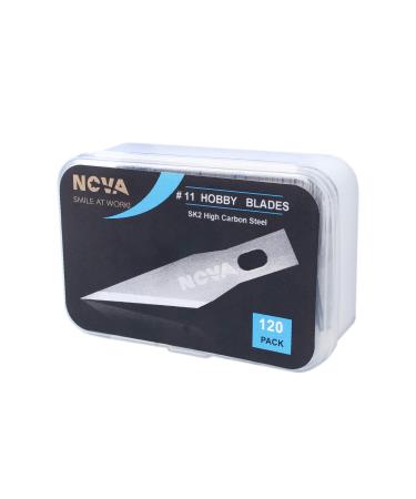 120 Pack #11 Hobby Blade Refill Exact-to Knife Steel Replacement Blades with Storage Box for Crafts Hobbies Scrap Booking Stencil Precision Art Architecture Modeling