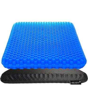 Gel Seat Cushion for Long Sitting Office Chair Car Seat Cushion for Coccyx,Sciatica,Back,Hip Tailbone Pain Egg Seat Cushion with Non-Slip Cover - Blue