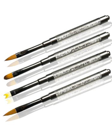 Cat's Tongue Fullcover French Brush Set Deluxe Rhinestones in Handle Gel Brush