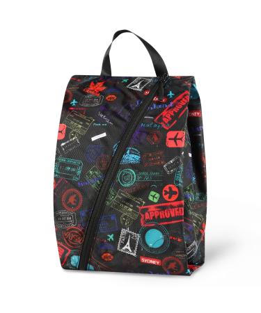 Travelkin Shoe Bags for Travel,Water Resistant Shoe Pouch with Handle for Men & Women Shoe Bag Black
