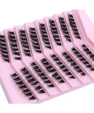 Large Volume Flat Lash Clusters - CD Curl Manga Anime Individual Lashes | Thai Style Cat Eye Extensions for DIY Makeup - Buy Online on SooperMarket.com