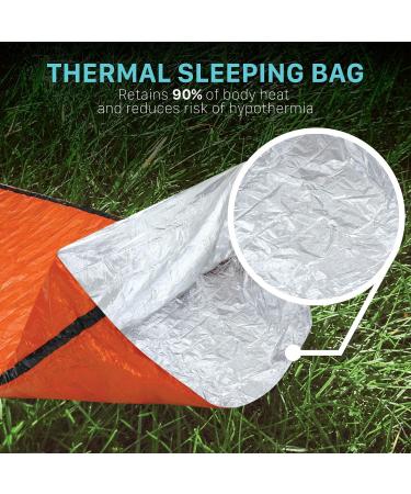 FosPower Emergency Sleeping Bag - Waterproof Survival Shelter Tent & Thermal Blanket with Whistle | Bivvy Bag for Camping, Hiking & Outdoors - Buy Online on SooperMarket.com