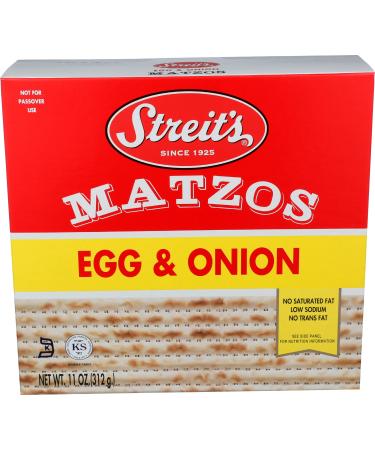 Streit's, Matzos Egg And Onion, Unleavened Bread, Matzo Cracker, 11 Oz (Single) 11 Ounce (Pack of 1)