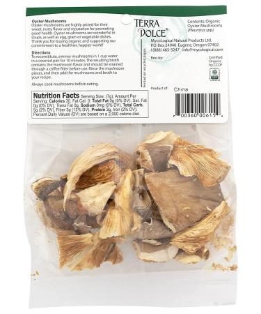 Terra Dolce Organic Oyster Mushrooms 0.75oz - Premium Quality | Fresh from the Farm - Buy Online on SooperMarket.com