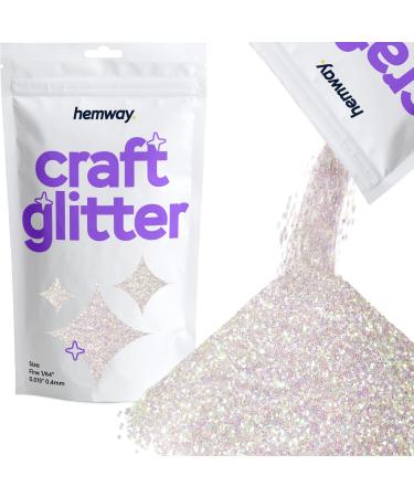 Hemway Craft Glitter 100g / 3.5oz Glitter Flakes for Arts Crafts Tumblers Resin Epoxy Scrapbook Glass Schools Paper Halloween Decorations - Fine (1/64" 0.015" 0.4mm) - Mother of Pearl Iridescent Mother Of Pearl Iridescent Fine (1/64" 0.015" 0.4mm)