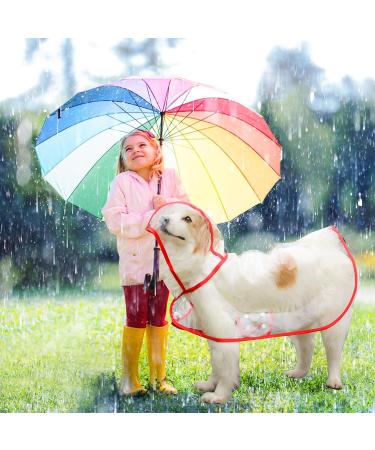 Shop Petcute Waterproof Dog Raincoat with Hood - Transparent PVC Breathable Button Closure | Ideal for Medium & Large Dogs in Red - Buy Online on SooperMarket.com