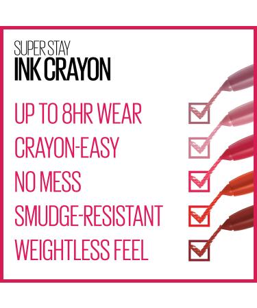 Maybelline Super Stay Ink Crayon Lipstick - Sandy Nude | Longwear Matte Lip Crayon 8Hrs | Precision Tip & Built-in Sharpener | 1 Count - Buy Online on SooperMarket.com