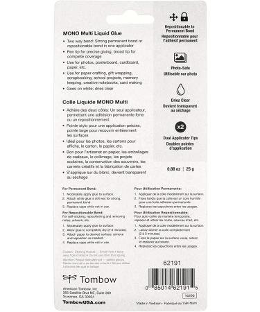 Tombow 62191 MONO Multi Liquid Glue 0.88 oz - Dual Tip Dispenser for Precise Application - Buy Online on SooperMarket.com