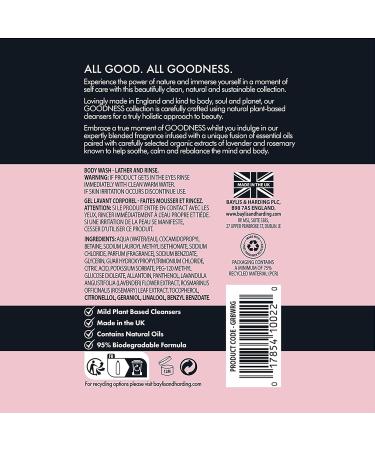 Baylis & Harding Goodness Rose & Geranium Natural Body Wash 500 ml (Pack of 3) - Vegan Friendly 0.33 ml (Pack of 3) Rose & Gernium Body Wash - Buy Online on SooperMarket.com