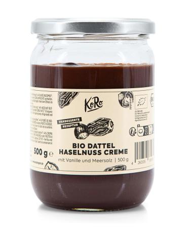Koro - Bio Dattel Haselnut cream 500 g - with bourbon vanilla - full -bodied cream free of artificial additives - without palm oil - vegan 500 g (1 Pack)
