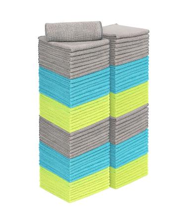 AIDEA Microfiber Cleaning Cloths-100Pack, Softer Highly Absorbent, Lint Free Streak Free for House, Kitchen, Car, Window Gifts (12in.x12in.)