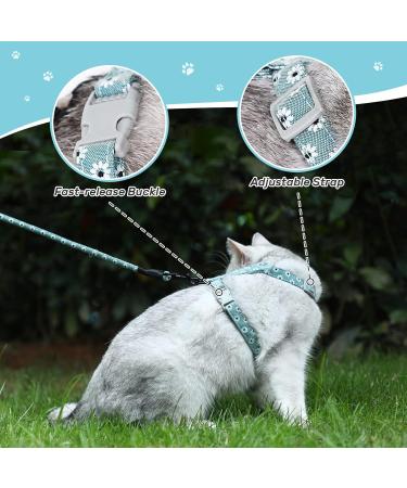 Buy Petom Flower Pattern Cat Dishes & Adjustable Leash - Perfect for Small & Medium Cats - Break-Proof Design - Light Green - Buy Online on SooperMarket.com