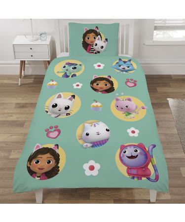 Coco Moon Gabby's Dollhouse Soft Reversible Bedding Single Size Duvet Cover And Pillow Set For Toddler And Kids Ideal Prime Gift