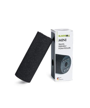 Blackroll Mini fascia roll (15 x 5 cm) small fitness role for the self-massage handy massage roller for on the go in the office or gym medium hardness made in Germany black
