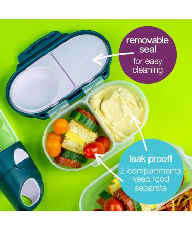 b.box Silicone Food Storage Container with Two Sealed Compartments - Reusable Snack Box for Kids (Blue Slate) - Buy Online on SooperMarket.com