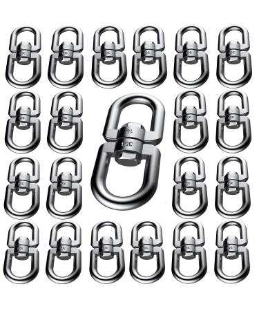 20 Pcs M5 Double Ended Swivel Eye Hook 304 Stainless Steel Eye to Eye Swivel Shackle Ring Connector