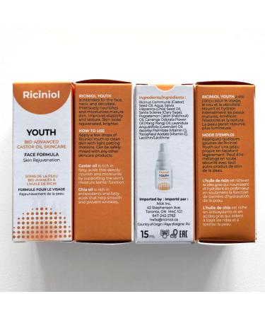 Youth Multipurpose Castor Oil for Face & Neck | Bio-Advanced Chia Seed Oil Skincare - Natural Fast-Absorbing Moisturizer (15ml - Buy Online on SooperMarket.com