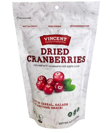 Vincent Family Dried Cranberries Infused With Unsweetened Apple Juice 9.5 Oz