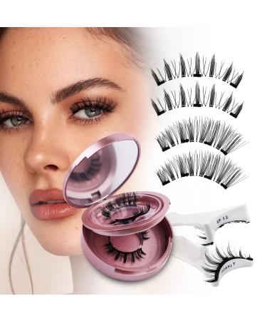 Magnetic Eyelashes with Applicator No Glue Reusable Magnetic Lashes Natural Lightweight Soft Magnetic Eyelash Wispy Easy to Use 2 Pairs of 2 Styles by Wendy Lashes(KS02/XM1) WDKS02+XM1
