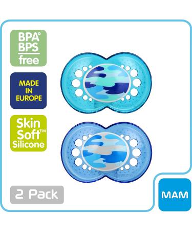 MAM Original Baby Pacifier | Nipple Shape for Healthy Oral Development | Sterilizer Case | 16+ Months | Camo Boy - Buy Online on SooperMarket.com