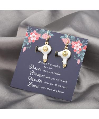 MYOSPARK Hair Stylist Gift Hair Dryer Earrings Hairdresser Gift Hair Stylist Jewelry Stylists Graduate Gift Cosmetology Gift (Hair Dryer Earrings) - Buy Online on SooperMarket.com