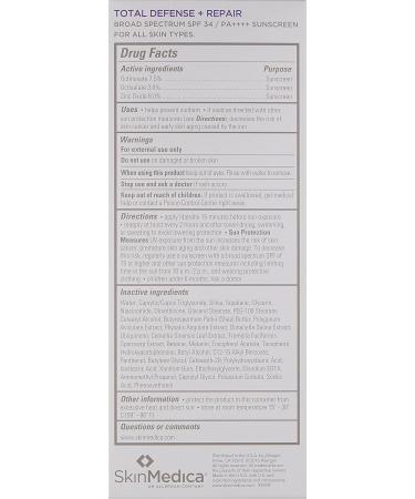 SkinMedica Total Defense + Repair SPF 34 Sunscreen 2.3 oz - Broad Spectrum Protection - Buy Online on SooperMarket.com