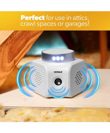 Pestzilla Ultrasonic Pest Repeller 2 Pack - Humane Mouse & Rat Deterrent with Ultrasound and LED Strobe Lights - Buy Online on SooperMarket.com